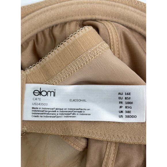 Elomi Cate Full Figure Embroidered Full Cup Underwire Satin Bra Tan 38DDD NEW - Picture 7 of 7